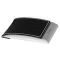 D2D Technologies Samoa Black Leather and Stainless Steel Business Card Case D2140930